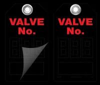 Valve No. (3-Digit) Self-Laminating Peel and Stick Safety Tag  