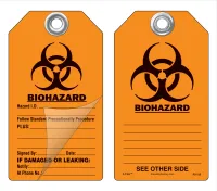Biohazard Self-Laminating Peel and Stick Safety Tag  