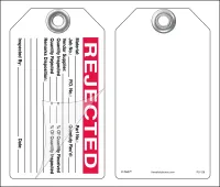 Rejected Self-Laminating Peel and Stick Safety Tag 