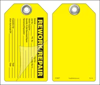 Rework/Repair Self-Laminating Peel and Stick Safety Tag 