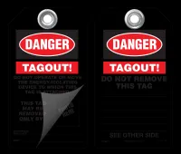 Danger Self-Laminating Peel and Stick Tag, Tagout  