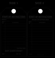 Start-Up Instructions Paper Tag 