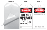 Danger, Do Not Operate, My Life Is On The Line Self-Laminating Tag Kit
