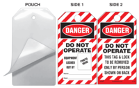 Danger, Do Not Operate, Equipment Locked Out By Self-Laminating Tag Kit