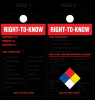 Right-To-Know (Personal Protection Checklist) Paper Tag 