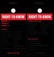 Right-To-Know (Hazards Checklist) Paper Tag 