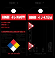 Right-To-Know  (Spills, Leaks, Fire, Exposure) Paper Tag 