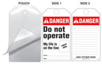 Danger, Do Not Operate, My Life Is On The Line Self-Laminating Tag Kit (Ansi)