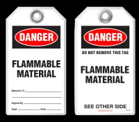 Fire Prevention Safety Tag - Danger, Flammable Material