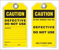 Maintenance Safety Tag - Caution, Defective, Do Not Use