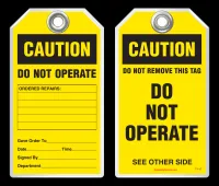 Safety Tag - Caution, Do Not Operate