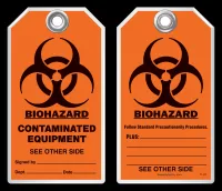 Safety Tag - Biohazard, Contaminated Equipment
