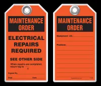 Maintenance Safety Tag – Electrical Repairs Required