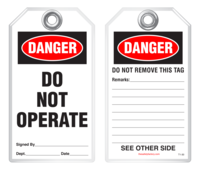 Lockout Safety Tag - Danger, Do Not Operate