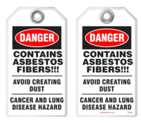 Safety Tag - Danger, Contains Asbestos Fibers