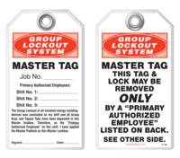Lockout Safety Tag - Group Lockout System, Master Tag