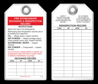 Fire Prevention Safety Tag - Fire Extinguisher Recharge And Reinspection Record (Driver)