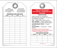 Fire Prevention Safety Tag - Fire Extinguisher Recharge And Reinspection Record (Operating Personnel)