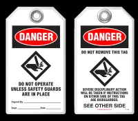 Safety Tag - Danger, Do Not Operate Unless Safety Guards Are In Place (Rollers)