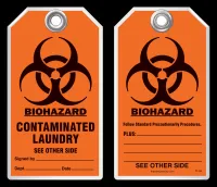 Safety Tag - Biohazard, Contaminated Laundry