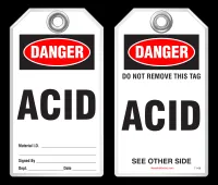 Safety Tag - Danger, Acid
