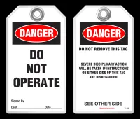 Lockout Safety Tag - Danger, Do Not Operate (Disciplinary Action) 