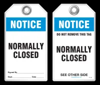 Safety Tag - Notice, Normally Closed
