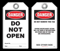 Safety Tag - Danger, Do Not Open