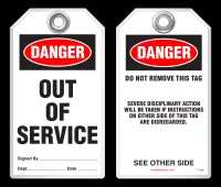 Maintenance Safety Tag - Danger, Out of Service