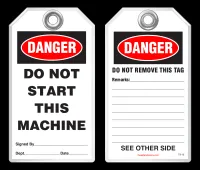 Safety Tag - Danger, Do Not Start This Machine