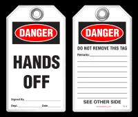 Safety Tag - Danger, Hands Off 