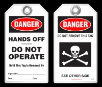 Lockout Safety Tag - Danger, Hands Off, Do Not Operate