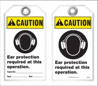 Warning Tag - Caution, Ear Protection Required At This Operation  (Ansi)